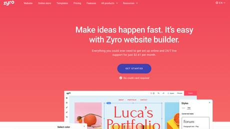 Zyro Website Builder vs WordPress.com : commencez à créer votre boutique en ligne Créateur de site web Zyro