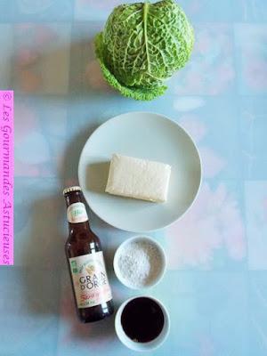 Chou frisé au tofu fumé maison à la bière (Vegan)