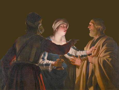 1623 ca The Denial of St Peter by Gerrit van Honthorst Minneapolis Institute of Art schema