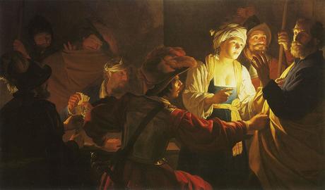 1620 ca Le_Reniement_de_saint_Pierre Gerrit van Honthorst coll part schema