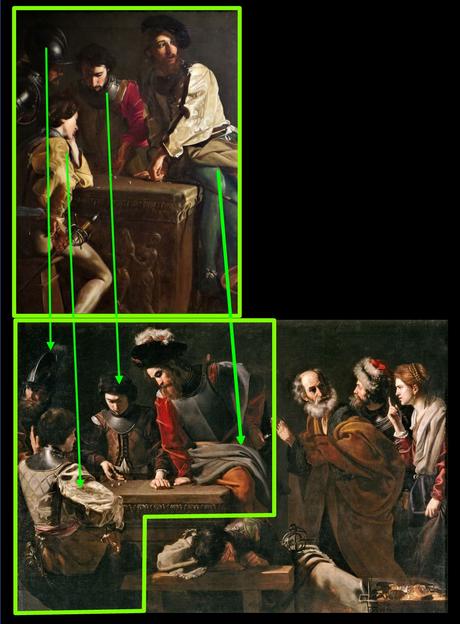 4 : Reniement de Pierre : L’expansion du prototype 1625 ca Nicolas Tournier, Le Reniement de saint Pierre Prado schema1