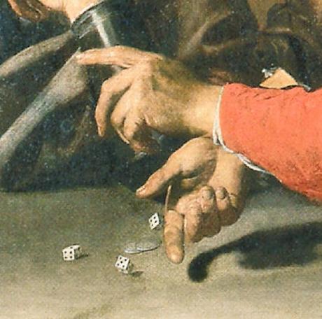 1615-1617 ca Valentin de Boulogne Le reniement de saint Pierre Fondazione di tudi di Storia dell'Arte Roberto Longhi, Florence detail mains