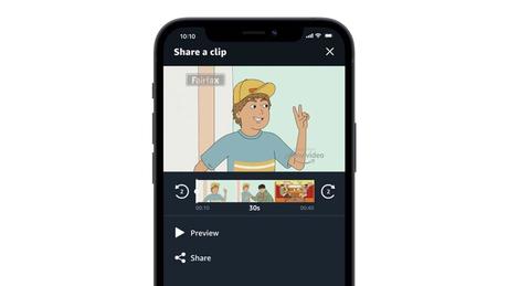 Amazon Prime Video : une fonction pour créer et partager des clips de 30 secondes