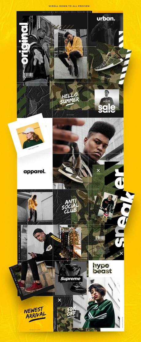 Hypebeast - Instagram puzzle Helloxandro #template #fashion #ecommerce