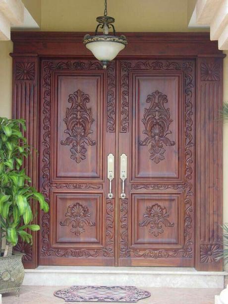 Solid Wood Front Double Door Design, Main Double Door Design Wooden