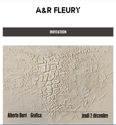 Galerie A&R Fleury   exposition Alberto BURRI
