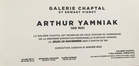 Galerie Chaptal  exposition Arthur Yamniak