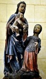 Le mariage mystique de Sainte Catherine d'Alexandrie, bois sculpté église de Rioux