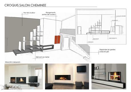 Esquisse Salon - Projet APS conception - Stinside Architecture d'intérieur