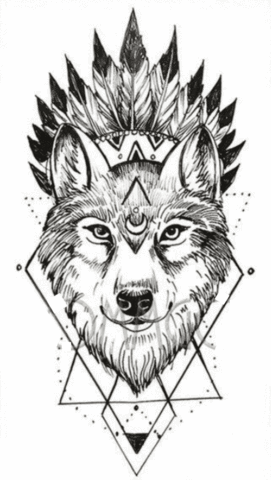Tatouage éphémère Loup | Tatouage Hakanaï | tatouage hakanaï