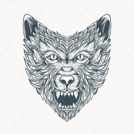 Tatouage Loup Art En Ligne | Vecteur Premium
