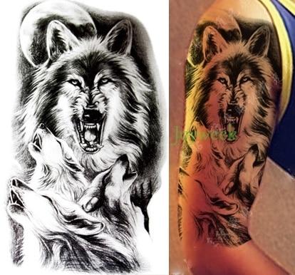 Autocollant de tatouage temporaire imperméable loup loups tatto  autocollants flash tatoo faux tatouages pour hommes femmes fille |  AliExpress