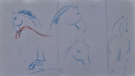 Planche d'étude de chevaux Dessin par Servin | Artmajeur