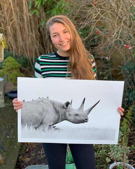 Un aperçu du portrait de lionne féroce par Lara Jackson lara jackson avec impression