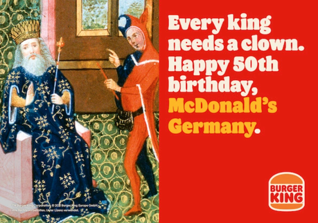 Allemagne : Burger King taquine McDonald’s pour son 50ème anniversaire