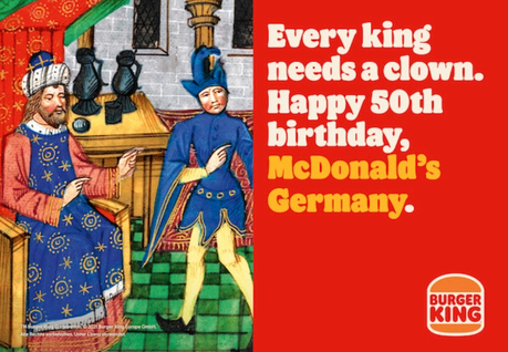 Allemagne : Burger King taquine McDonald’s pour son 50ème anniversaire