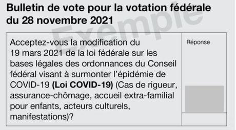 Après la votation du 28 novembre 2021 sur la modification de la Loi COVID-19 du 19 mars 2021