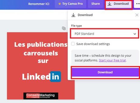 Comment créer un carrousel Linkedin avec Canva ?