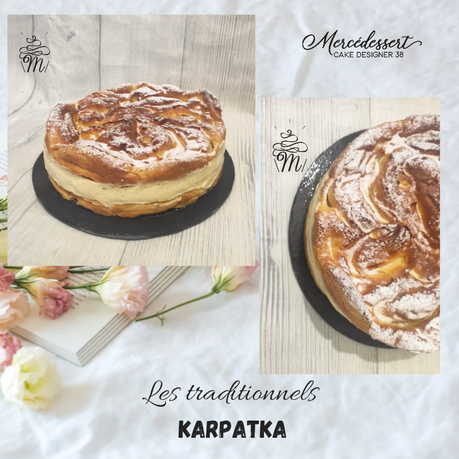 Gâteau Karpatka pâte à choux et crème vanille