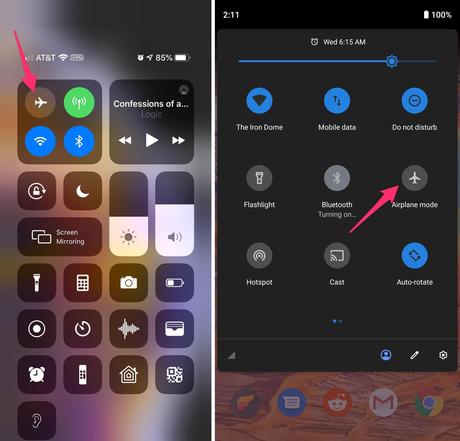 7 trucs et astuces pour vous aider à augmenter votre faible signal téléphonique avion-mode-android-iphone