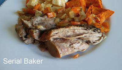 Echine de porc confite au four