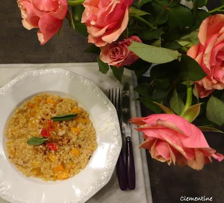 Risotto au potiron, amaretti et mostarda di frutta