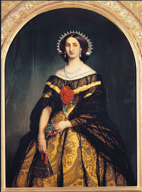 L'archiduchesse Charlotte de Belgique en robe milanèse par Jean-François Portaels (1857)