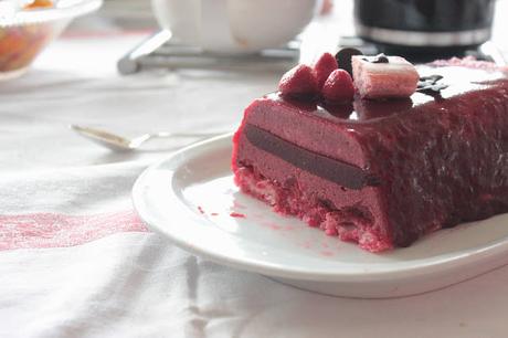 Bûche framboise-vin chaud (vegan - végétarien)