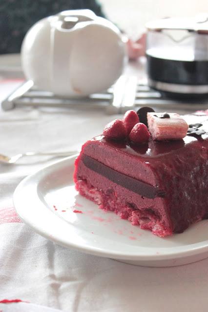 Bûche framboise-vin chaud (vegan - végétarien)