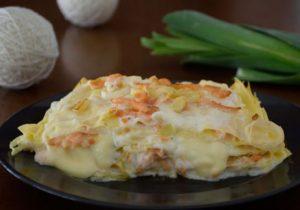 lasagnes au saumon et aux poireaux WW