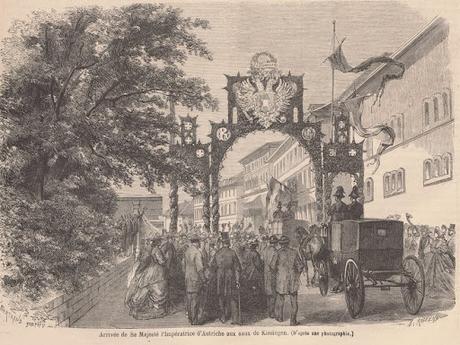 Arrivée de l'impératrice d'Autriche à Bad Kissingen en 1865