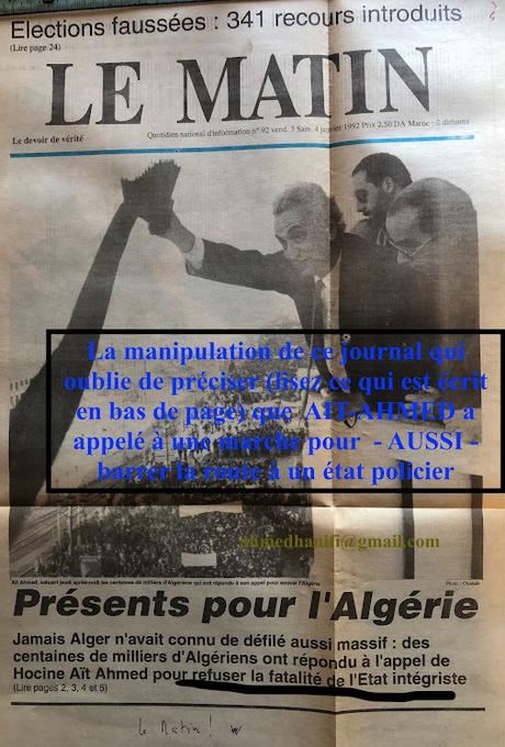 768_ ALGÉRIE: JANVIER 1992 - JANVIER 2022, 30 ANS.