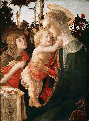La Vierge et l'Enfant avec le jeune Saint Jean-Baptiste, de Sandro Botticelli (Musée du Louvre)