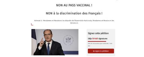 Pétition contre le pass vaccinal