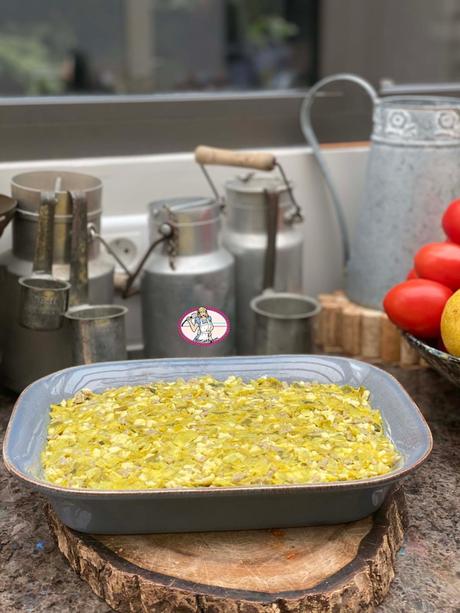 Gratin de crozets aux poireaux et curry