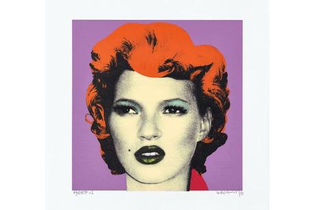 Le portrait de Banksy du mannequin Kate Moss pour souligner la vente de Phillips à Londres