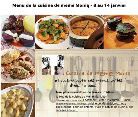 Le retour des menus de la cuisine de mémé Moniq en ce début janvier