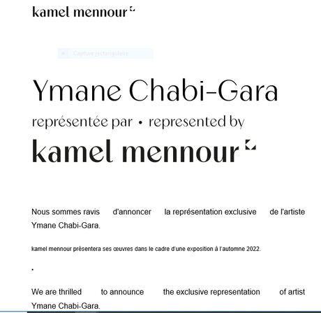 Galerie Kamel Mennour exposition Ymane Chabi-Gara