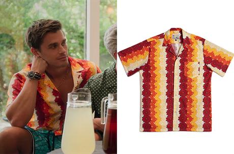 QUEER EYE : Antoni’s Orange Hawaiian Tropics Camp Shirt in S6E07