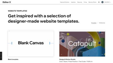 Examen du créateur de site Web Editor X Sélection de modèles de sites Web par l'éditeur X