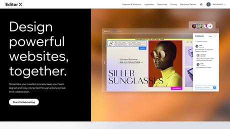 Examen du créateur de site Web Editor X Page d'accueil de l'éditeur X
