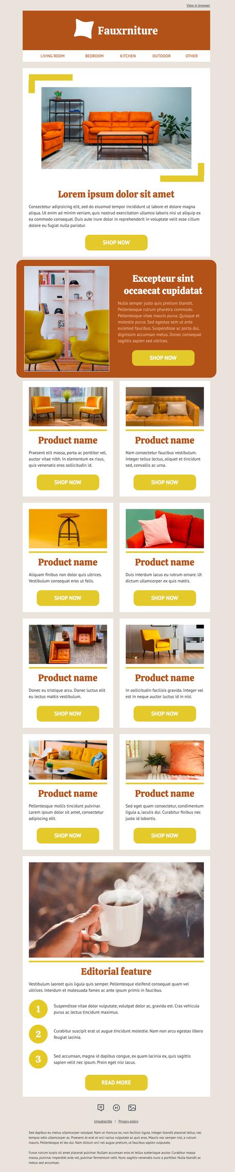 Couper et gaspiller : vos e-mails marketing sont-ils coupés ? Image de l'e-mail de démonstration