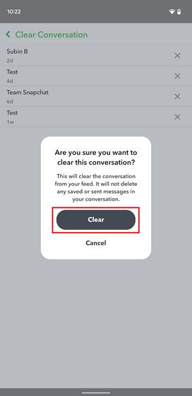 Snapchat ne fonctionne pas ? Voici 8 solutions faciles ! confirmer la suppression de la conversation