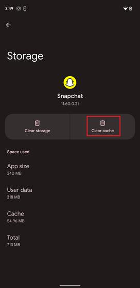 Snapchat ne fonctionne pas ? Voici 8 solutions faciles ! effacer le cache sc