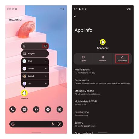 Snapchat ne fonctionne pas ? Voici 8 solutions faciles ! forcer l'arrêt de snapchat