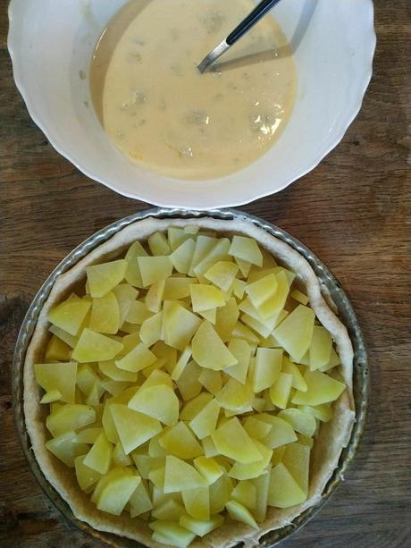 Tarte pommes de terre bleu de bresse