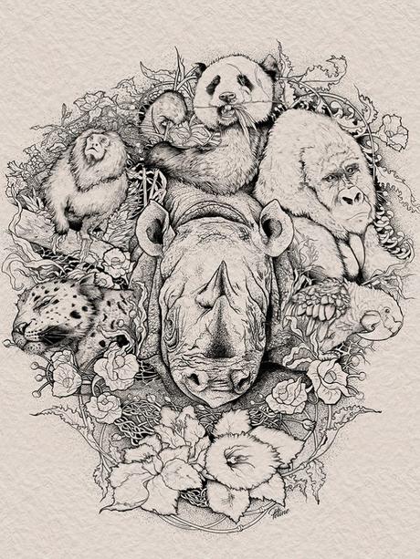Animal illustration by Michael Petine