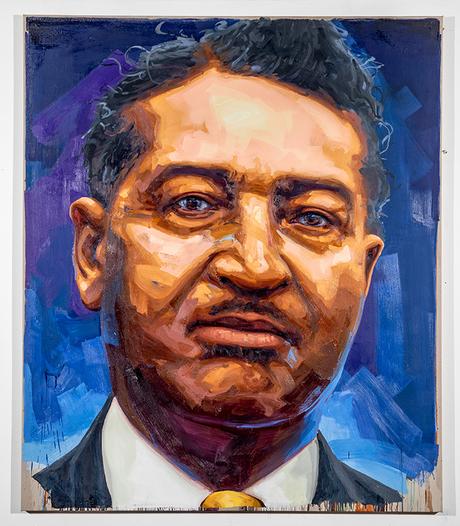 Bureau des nouvelles | ILLINOIS Portrait du visage d'Albert Lee, avec un fond bleu-violet.