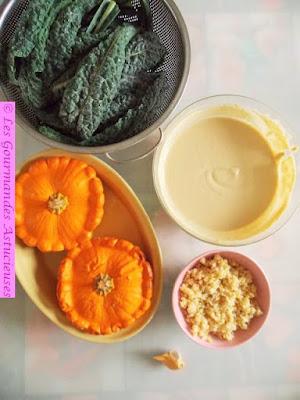 Pâtisson farci avec un reste de boulgour et de houmous (Vegan) Pâtisson farci avec un reste de boulgour et de houmous (Vegan)