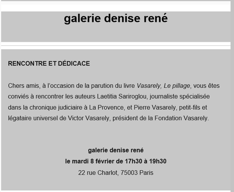 Galerie Denise –  » Rencontre et Dédicace  » le 8 Février 2022.